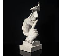 fazhongfa Statue de ponder - Silence is Gold - Art abstrait moderne - Décoration créative en résine - Ornement d'étude - Décoration de table (Grès)