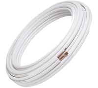 Fazio Srl R410A R407C R32 Tubes de cuivre pour climatiseur, accouplement 1/4" + 3/8", convient pour gaz 4 Metri (4+4) Blanc