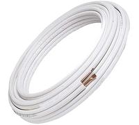 Fazio Srl R410A R407C R32 Tubes de cuivre pour climatiseur, accouplement 1/4" + 3/8", convient pour gaz 5 Metri (5+5) Blanc