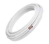 Fazio Srl R410A R407C R32 Tubes de cuivre pour climatiseur, accouplement 1/4" + 3/8", convient pour gaz 7 Metri (7+7) Blanc
