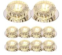 FAZRPIP 10 Pcs Cristal LED Downlight, 3W 5W LED Encastré Coloré Intérieur Décoration Spot Lumière Cristal LED Downlights pour Couloir Salle À Manger Chambre Cuisine