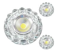 FAZRPIP 3 pcs Downlights en Cristal LED Tube Anti-éblouissement lumière 5W Boule d'oeil en Cristal Plafonnier encastré Spot décoratif LED pour Couloir, Salon, Chambre à Coucher