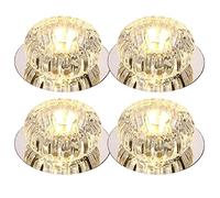FAZRPIP 3W 5W LED Downlight Panneau Coloré Ensemble De 4,Encastré Cristal Lampe Luminaire Intérieur Décoration Spot Lumière Cristal LED Downlights pour Couloir Salle À Manger Chambre Cuisine