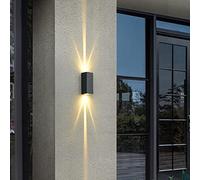 FAZRPIP Appliques murales d'extérieur LED 6 W, Noir Mat, lumières de Porche Haut et Bas, étanche IP65 pour Applique Murale extérieure, éclairage extérieur 3000 K-6000 K pour Garage, Porte d'entrée