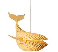 FAZRPIP Baleine Bois Art Pendentif Lumière Japonais Minimaliste Bambou Tissé Luminaire Art Déco Tête Unique Lampe Suspendue pour Salon Chambre d'enfant Salle D'étude 60 Cm