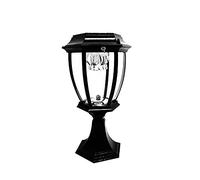 FAZRPIP Lampadaire Solaire extérieur, lampadaire Solaire en Aluminium Noir Mat avec Pilier Solaire en Verre Transparent pour Porte d'entrée/Jardin/arrière-Cour