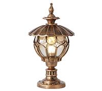 FAZRPIP Lampe de Pilier d'extérieur Vintage européenne Globe Porte Poste Lampe Ronde étanche éclairage de Pilier extérieur E26 Colonne tête Lampe Paysage lumière Parc Jardin Colonne Lampe