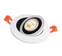 FAZRPIP LED COB Encastré Downlight Déflecteur Garniture Forme Ronde 90 Angle Réglable Eyeball Retrofit Projecteur 3W / 5W / 7W / 12W Daylight Retrofit Downlight Rotatif-Spotlight