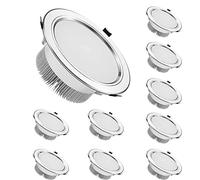FAZRPIP LED Plafonniers Encastrés Découpe 115-135mm Ultra Plat Spots pour Plafond Downlights Encastré Salle De Bains Spots Rond Panneau Lumineux 5pcs 10pcs 20pcs