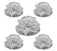 FAZRPIP Lot de 5 plafonniers LED en Cristal de Lotus 3 W/5 W LED encastrés avec Une Ouverture de 5 à 9 cm Spot décoratif LED pour Couloir, Couloir, Salon, Chambre
