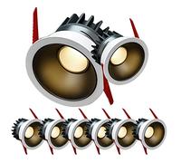 FAZRPIP Lot de 8 Spots LED COB à intensité Variable Spots encastrés Ronds Angle réglable 30 ° Éclairage encastré LED Spots COB Anti-éblouissants Profonds