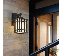 FAZRPIP Lumières extérieures carrées Noires Montage Mural Lanterne en Verre en Aluminium lumière Lanterne de luminaire Mural extérieur Traditionnel pour éclairage d'hôtel de Villa de Jardin de Porche