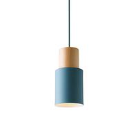 FAZRPIP Luminaires Suspendus en Aluminium Nordique Lustre créatif en métal en Bois à 1 luminaire Petite Lampe Suspendue à tête Unique pour Cuisine, Chambre à Coucher, Salle à Manger (7 Couleurs)