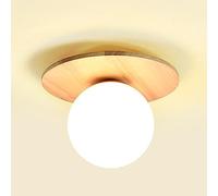 FAZRPIP Plafonnier en Bois Semi-encastré - Lustre Globe Moderne encastré Petit luminaire près du plafonnier pour Cuisine, Chambre, Salle de Bain, entrée, Salon - Prise G9