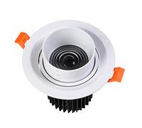 FAZRPIP Spot LED encastré Angle de Faisceau 15°-60° Spot réglable Spot encastré Ultra-Mince Rond en Alliage d'aluminium Spots encastrés Eyeball Astigmatism Retrofit Spotlight 7W 10W