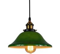 FAZRPIP Suspension en Verre Vert Vintage pour Bar Cuisine îlot Chambre Lampe de Chevet Nordique Lampe Suspendue Maison éclairage intérieur Luminaria réglable E27 luminaire