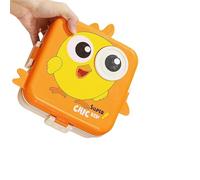 Fazvncv Boîte à benos en acier inoxydable 304 à 3 compartiments anti-fuite avec couvercle - Motif dessin animé - Pour adultes et enfants