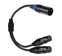 Fazvncv Câble adaptateur XLR 5 broches vers double 3 broches - Interfaces mâle/femelle pour équipement sonore professionnel et éclairage équilibré