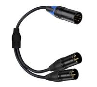 Fazvncv Câble adaptateur XLR 5 broches vers double 3 broches - Interfaces mâle/femelle pour équipement sonore professionnel et éclairage équilibré