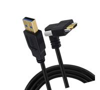 Fazvncv Câble de verrouillage USB C industriel vers le haut avec fixation à vis pour caméra transfert de données stable composant PVC caméra industrielle câble USB C avec vis