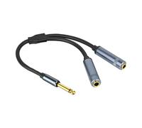 Fazvncv Câble répartiteur en Y à canal unique pour double sortie vers amplificateurs et systèmes de sonorisation 30 cm 6,5 mm