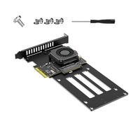 Fazvncv Carte d'extension PCIe 5.0X4 vers U.2 SFF 8639 avec ventilateur de refroidissement actif pour disque rapide refroidissement actif carte PCIe