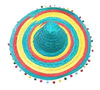 Fazvncv Chapeau de paille traditionnel mexicain Sombrero respirant pour extérieur, carnaval, plage, vacances, festival de musique, photographie, paille de soleil tissée à la main, a, taille unique