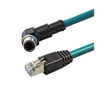 Fazvncv Connecteur 8 broches coudé mâle RJ45 Ethernet Gigabit adaptateur réseau pour équipement industriel câble Ethernet