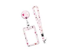 Fazvncv Cordon tour de cou papillon avec protecteur de cartes, porte-badges rétractable et sangle de cou amovible pour bureau, école