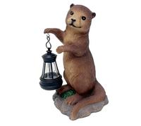 Fazvncv Figurine d'animal permanente avec panneau solaire et lumière douce, parfaite pour le porche, la promenade et l'arrangement de jardin ou décoration solaire de patio