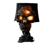 Fazvncv Lampe de table tête de squelette avec câble résistant aux intempéries Halloween crâne lumière décoration pour jardin extérieur
