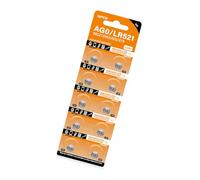 Fazvncv Lot de 10 piles bouton alcalines AG0 1,55 V 32 mAh SR521SW LR521 SR521 AG521 S521E pour montre jouet