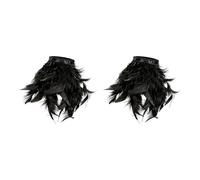 Fazvncv Lot de 2 bracelets de poignet en forme de plume noire pour costume de soirée, One Size, Comme décrit