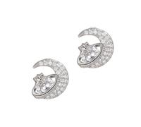 Fazvncv Lot de 2 clips d'oreille en alliage avec motif étoile et lune pour écouteurs FreeClip 1 2 avec maintien ferme et look tendance