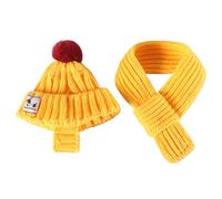 Fazvncv Lot de 2 écharpes et chapeaux tricotés pour chiots, chiens, chats, automne et hiver