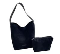 Fazvncv Lot de 2 sacs seau spacieux en daim léger sous les aisselles avec produits cosmétiques pour le travail, les essentiels quotidiens, les navetteurs, les voyages, Noir , One Size