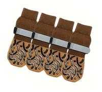 Fazvncv Lot de 4 couvre-pattes imperméables pour chien avec motif antidérapant pour les jours de pluie, surfaces lisses, élastiques