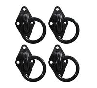 Fazvncv Lot de 4 crochets géométriques galvanisés de qualité marine avec anneaux en U pour suspension intensive, crochets en acier inoxydable noir avec U