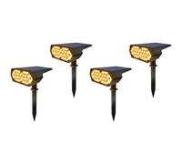 Fazvncv Lot de 4 lampes solaires en silicone pour allée, résistance à l'usure et éclairage nocturne stable pour cour, applique murale à énergie solaire pour allée de jardin