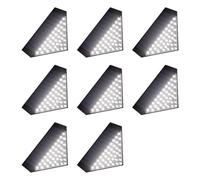 Fazvncv Lot de 8 lampes solaires étanches d'extérieur avec capteurs de lumière automatiques pour allées de jardin et escaliers Installation facile