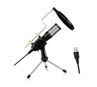 Fazvncv Microphone à condensateur USB haute sensibilité suppression du bruit professionnel intelligent réduction du bruit ordinateur portable