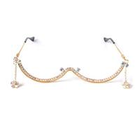 Fazvncv Monture de lunettes contemporaine en métal ornée de strass - Design léger pour un style élégant et pratique - Lunettes en métal tendance pour adultes, doré