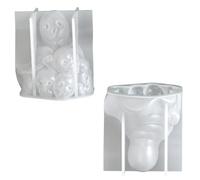 Fazvncv Moule à bougie parfumé en silicone pour les bricoleurs d'Halloween - Design de qualité alimentaire - Texture réaliste empilée en os de crâne