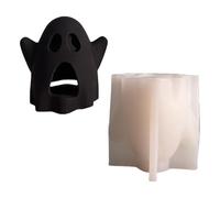 Fazvncv Moule en silicone en forme d'Halloween pour bougeoir en résine époxy, support de bougie chauffe-plat, artisanat, décoration de la maison, artisanat en ciment