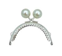 Fazvncv Poignée de sac à main avec cadre en métal et bandoulière réglable, Couleur perle, One Size