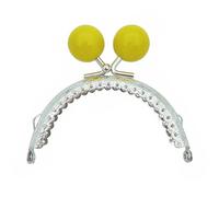 Fazvncv Poignée de sac à main avec cadre en métal et bandoulière réglable, jaune, One Size