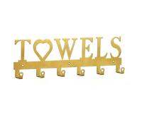 Fazvncv Porte-serviettes à motif de 34 cm de large, idéal pour le rangement de la salle de bain et la décoration de la maison, doré