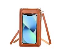 Fazvncv Sac à bandoulière compact et visible pour téléphone portable avec facteurs de sécurité et sangle réglable pour plus de confort, marron