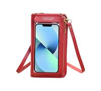 Fazvncv Sac à bandoulière compact et visible pour téléphone portable avec facteurs de sécurité et sangle réglable pour plus de confort, Rouge