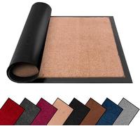 FB FunkyBuys Paillasson en caoutchouc lavable et léger - Tapis de cuisine résistant - Attrape la saleté - 60 x 80 cm - Beige